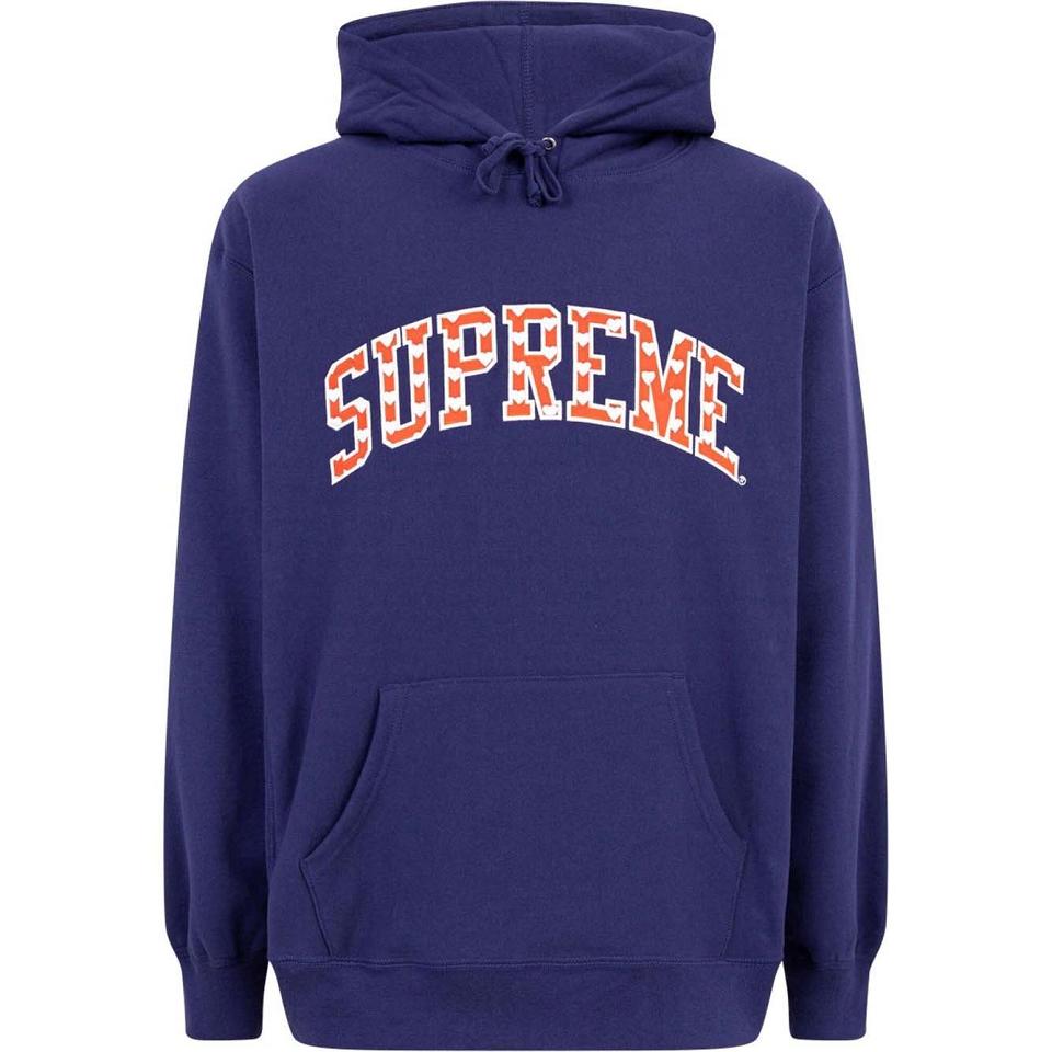 Dark blue outlet supreme hoodie