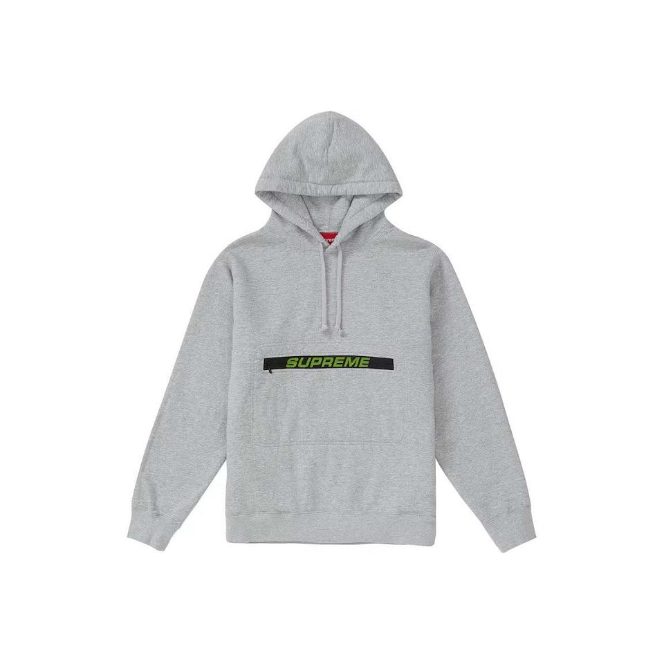 Supreme zip pouch shop hooded sweatshirt black